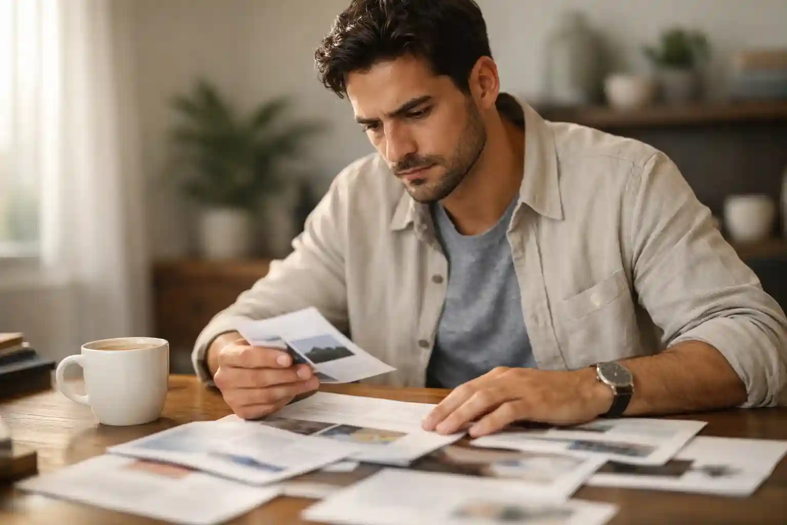 Persona che analizza documenti con offerte promozionali di scommesse sportive