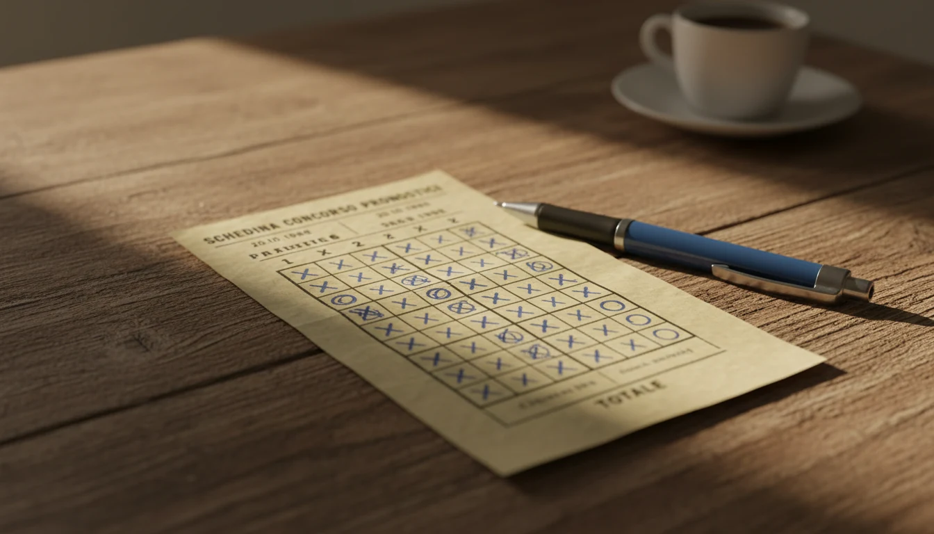 Schedina cartacea con pronostici su partite di calcio italiano