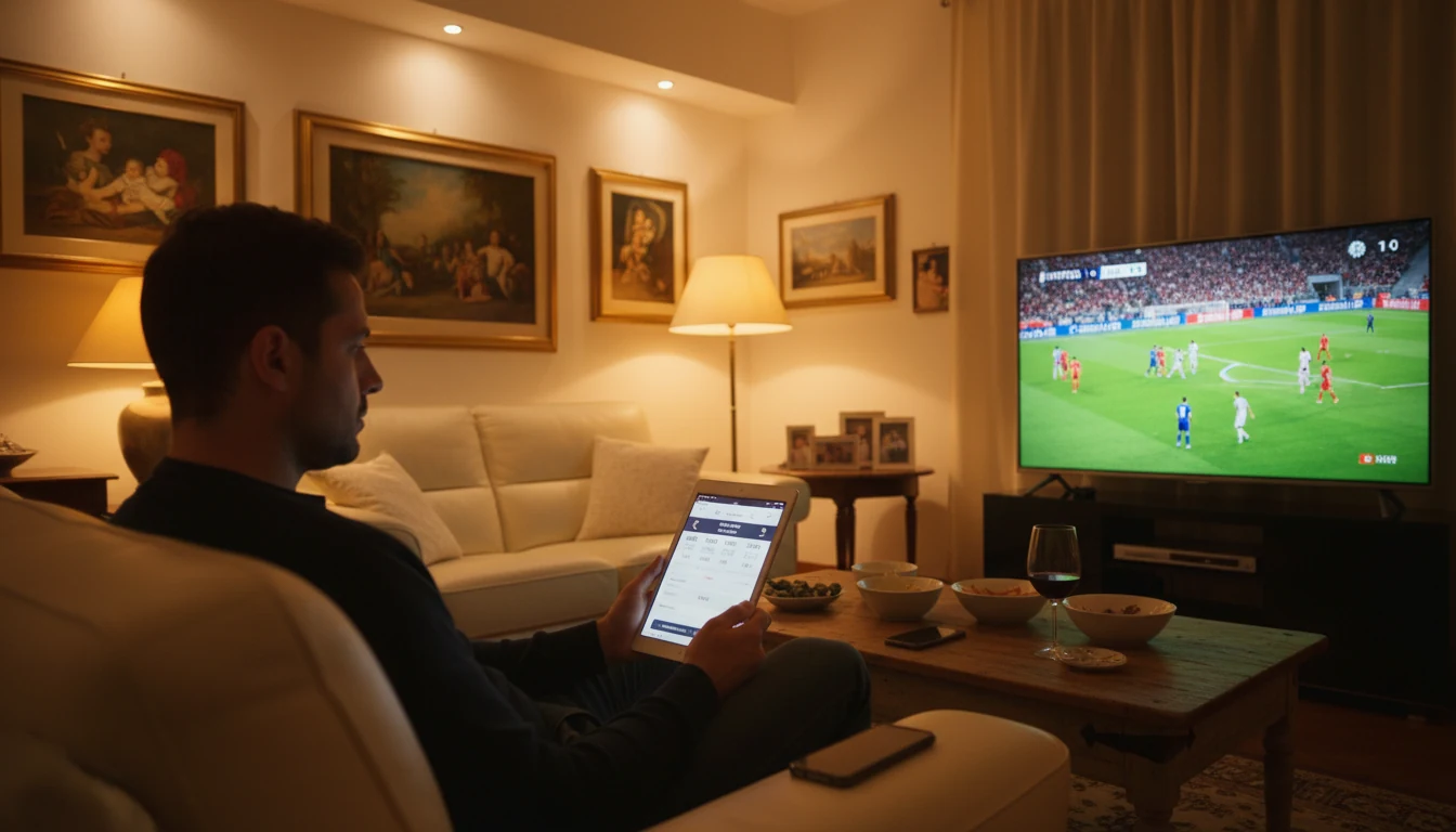 Schermata di scommesse live durante una partita di calcio